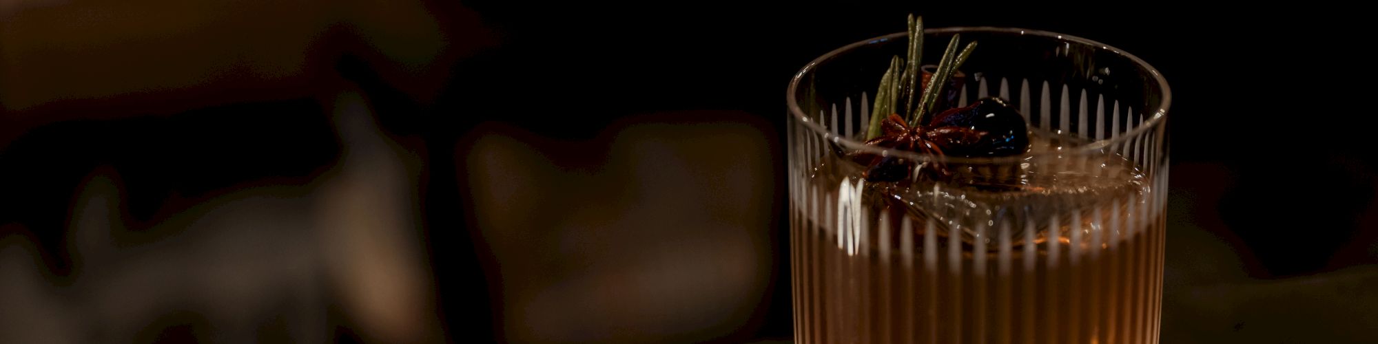 Whiskey signature cocktail with rosemary